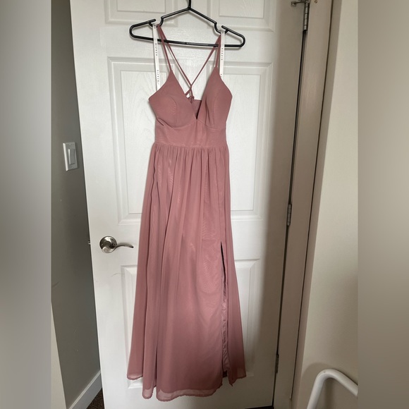 Dusty Rose Azazie Bridesmaid Dress - Picture 4 of 7